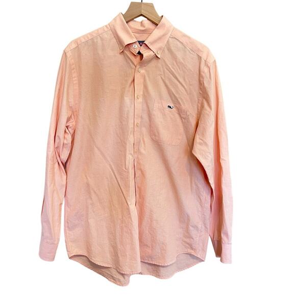 Vineyard Vines Mens Large Tucker Shirt Classic Fit Orange Coral Spring Easter - Picture 1 of 6